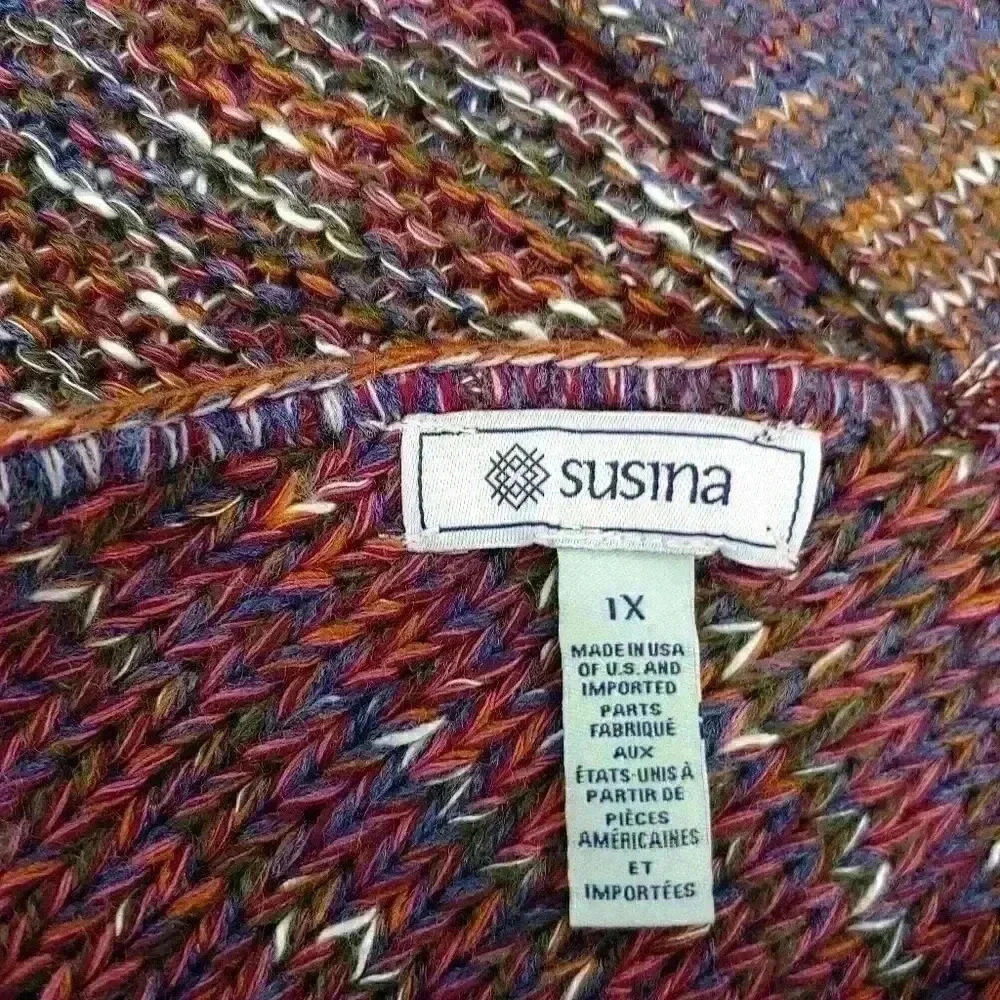 𝅺susina Marled Knit Sweater Burgundy Beet 1X - Picture 8 of 9